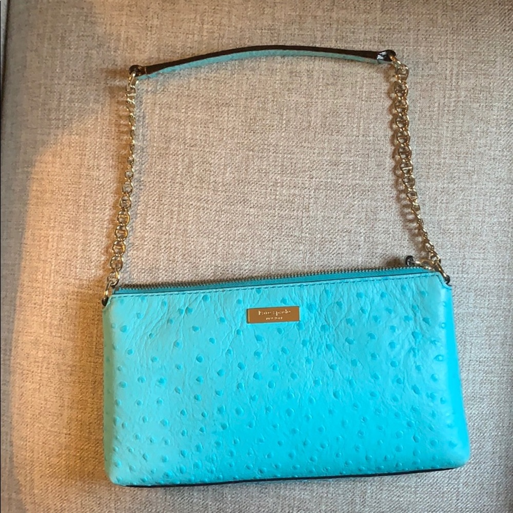KATE SPADE Wellesley turquoise bag ostrich print